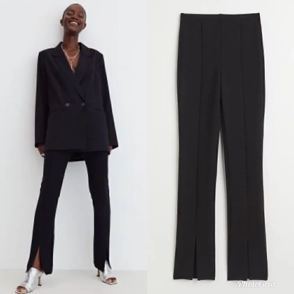 H&M Ribbed Slit-hem leggings 